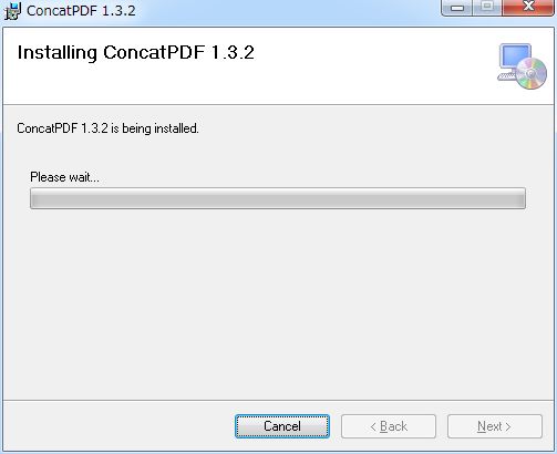 Windows用フリーソフト『ConcatPDF』のスクリーンショットです。
