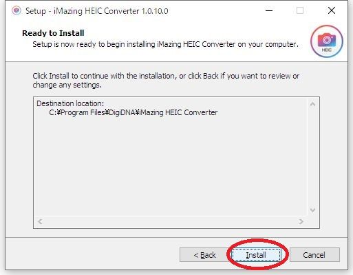 Windows用フリーソフト『iMazing HEIC Converter』のスクリーンショットです。