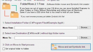 Windows用フリーソフト『FolderMove』のスクリーンショットです。