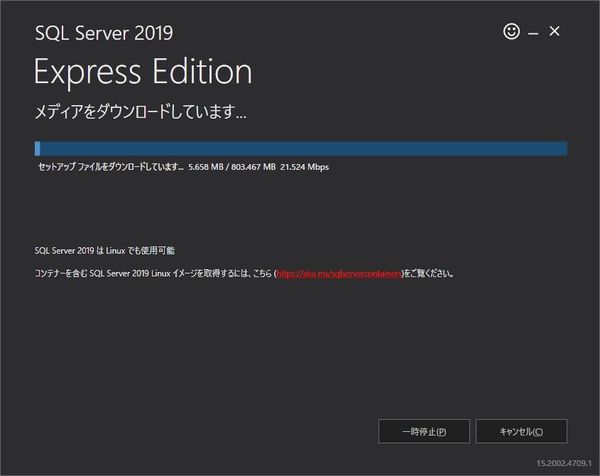Microsoft SQLServer 2019 Express インストール手順