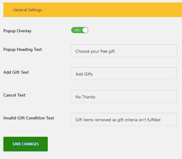 WordPressプラグイン「WooCommerce Multiple Free Gift」のスクリーンショット