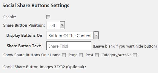 WordPressプラグイン「Custom Share Buttons with Floating Sidebar」のスクリーンショット
