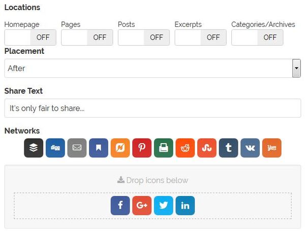 WordPressプラグイン「Simple Share Buttons Adder」のスクリーンショット