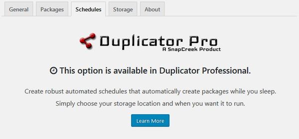 WordPressプラグイン「Duplicator - WordPress Migration Plugin」のスクリーンショット