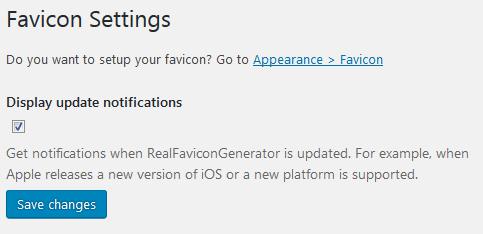 WordPressプラグイン「Favicon by RealFaviconGenerator」のスクリーンショット
