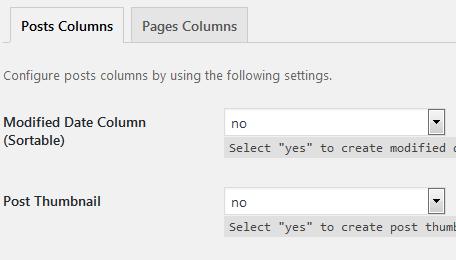 WordPressプラグイン「Simple Admin Columns」のスクリーンショット