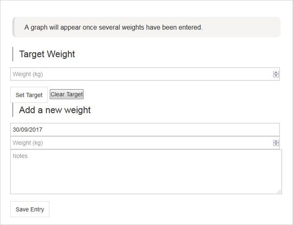 WordPressプラグイン「Weight Loss Tracker」のスクリーンショット