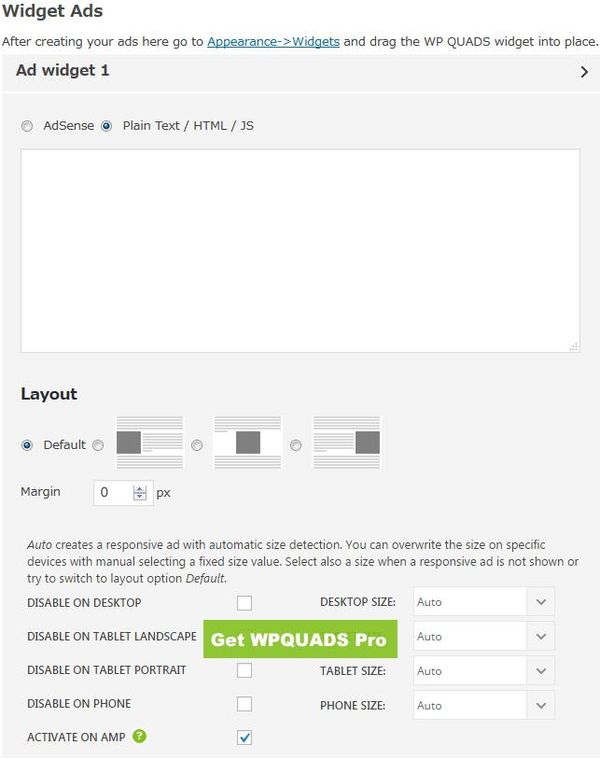 WordPressプラグイン「Ads & AdSense Plugin WP QUADS」のスクリーンショット