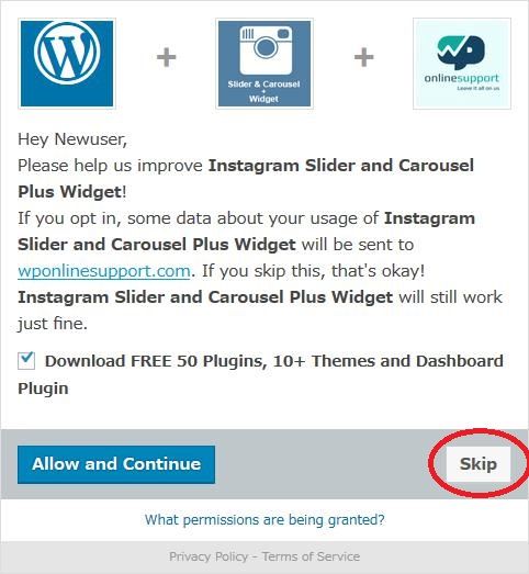 WordPressプラグイン「Slider and Carousel Plus Widget for Social Media」のスクリーンショット
