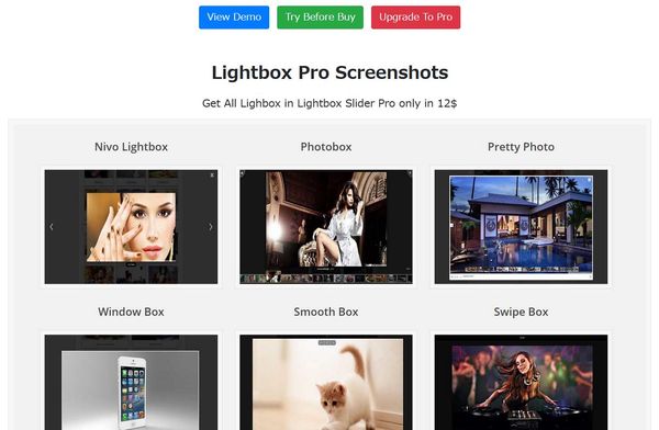 WordPressプラグイン「Simple Lightbox Gallery」のスクリーンショット
