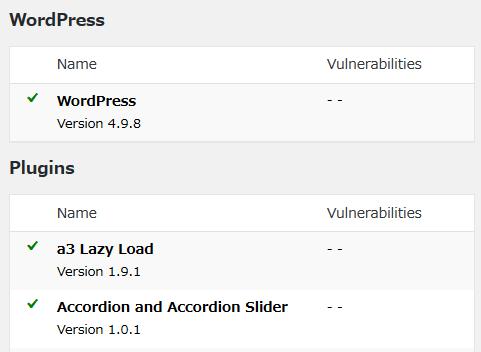 WordPressプラグイン「Vulnerability Alerts」のスクリーンショット