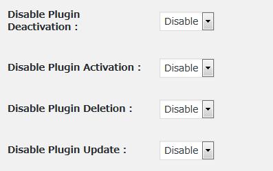 WordPressプラグイン「Disable Plugin Deactivation」のスクリーンショット