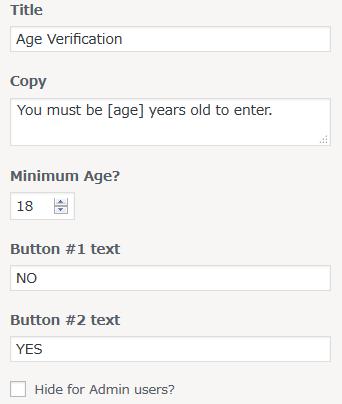 WordPressプラグイン「Dispensary Age Verification」のスクリーンショット