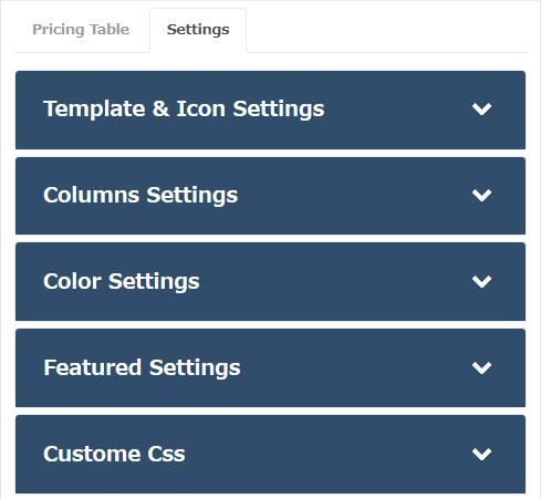 WordPressプラグイン「Pricing Table」のスクリーンショット