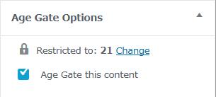 WordPressプラグイン「Age Gate」のスクリーンショット