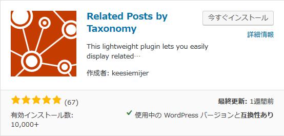 WordPressプラグイン「Related Posts by Taxonomy」のスクリーンショット
