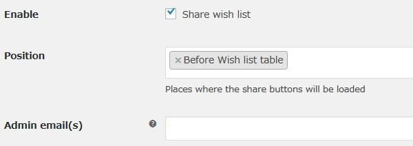 WordPressプラグイン「Wish List for WooCommerce」のスクリーンショット