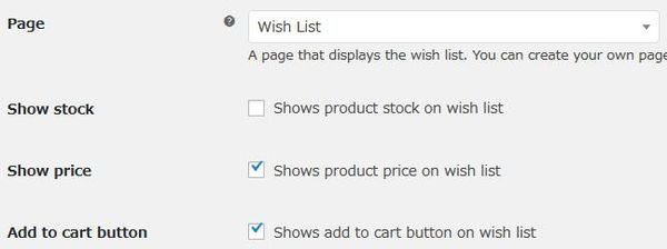 WordPressプラグイン「Wish List for WooCommerce」のスクリーンショット