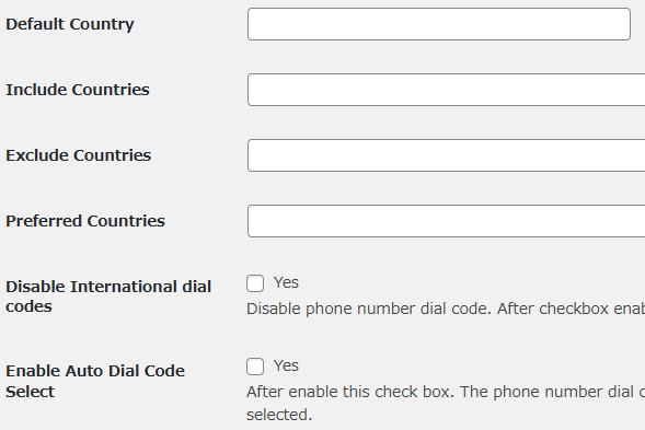 WordPressプラグイン「Country & Phone Field Contact Form 7」のスクリーンショット