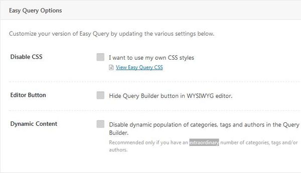 WordPressプラグイン「WP Query Builder」のスクリーンショット